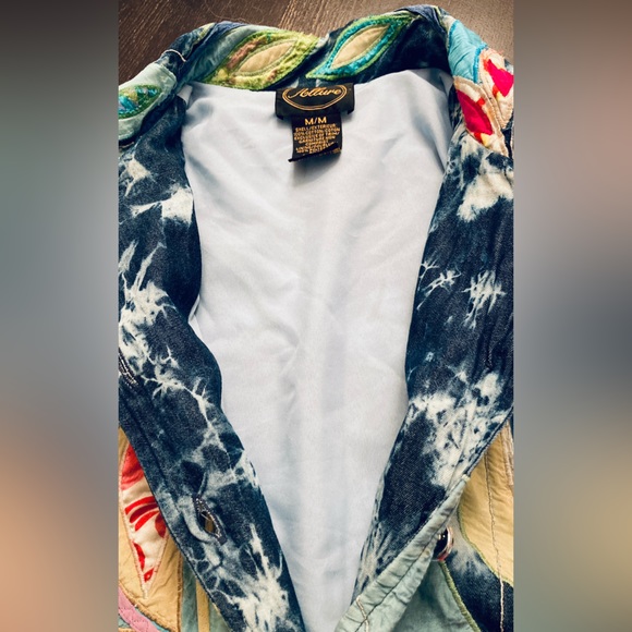 Vtg Allure Embroidered Jacket Size M Lined Buttons Floral Some wear see photos - Picture 7 of 7